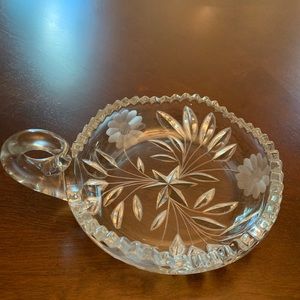 Antique Washington Cut Crystal Nappy Handle Bowl